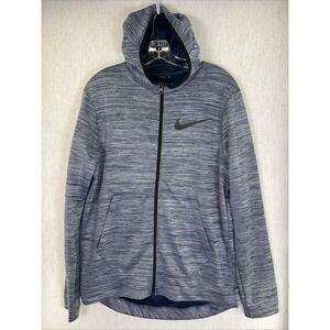Nike Men's Spotlight Basketball Hoodie Size Medium Full‎ Zip Heather Blue